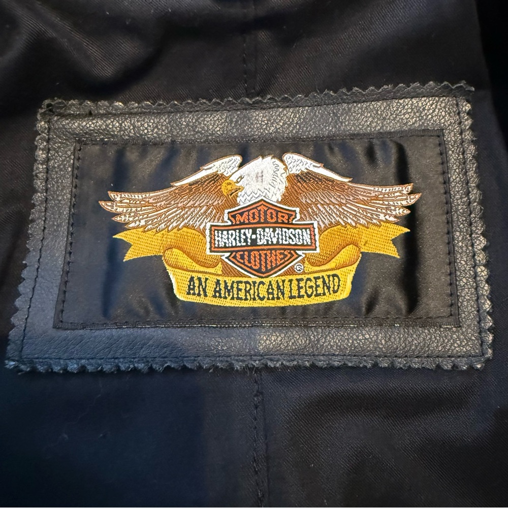 Vintage Harley Davidson Leather Jacket with Fringe Womens size Large - Picture 14 of 16